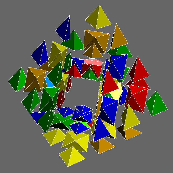 A 4D pyraminx with its true centers highlighted